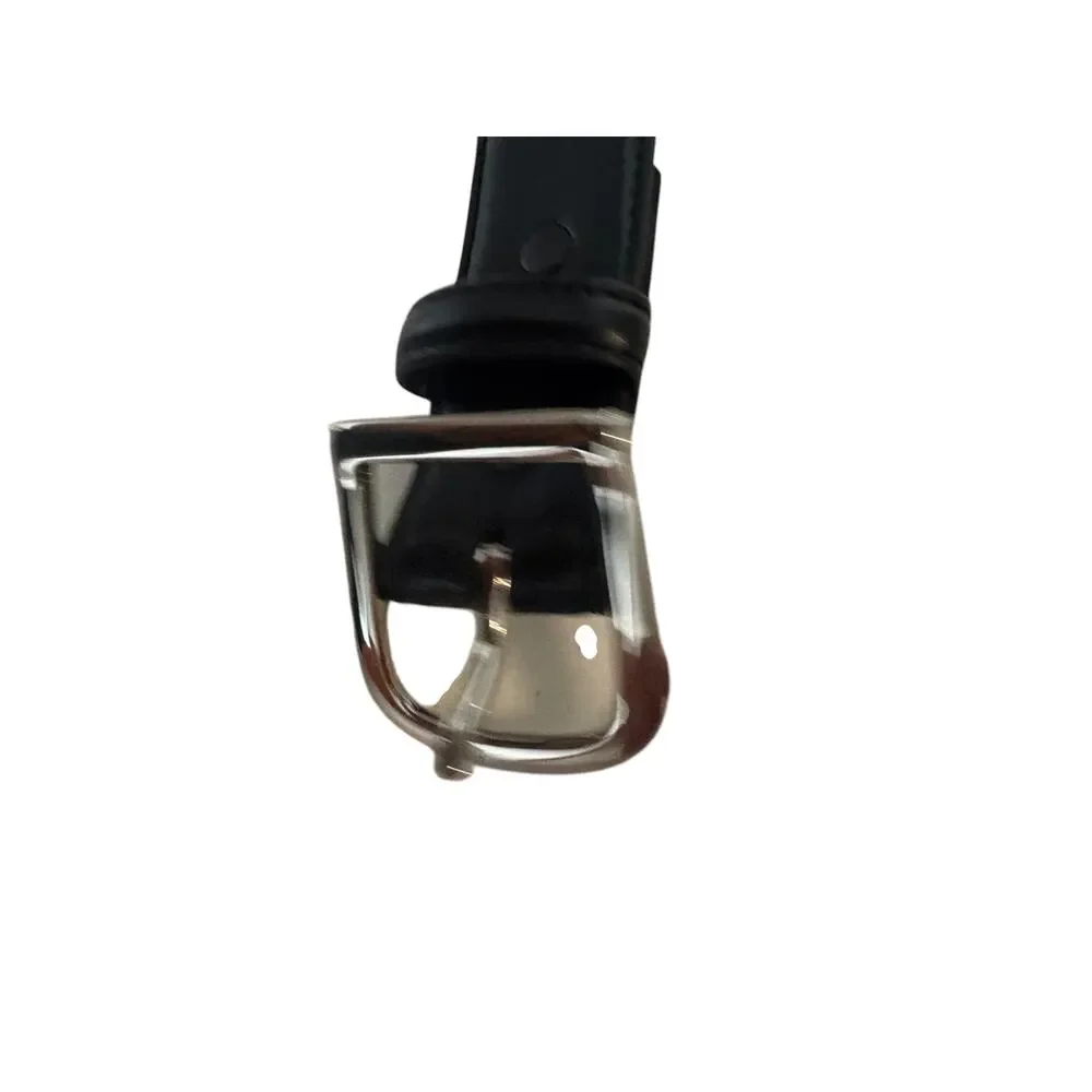 Belt By Sherman Dress Belt Mens 38 Black Genuine Italian Leather Silver Buckle